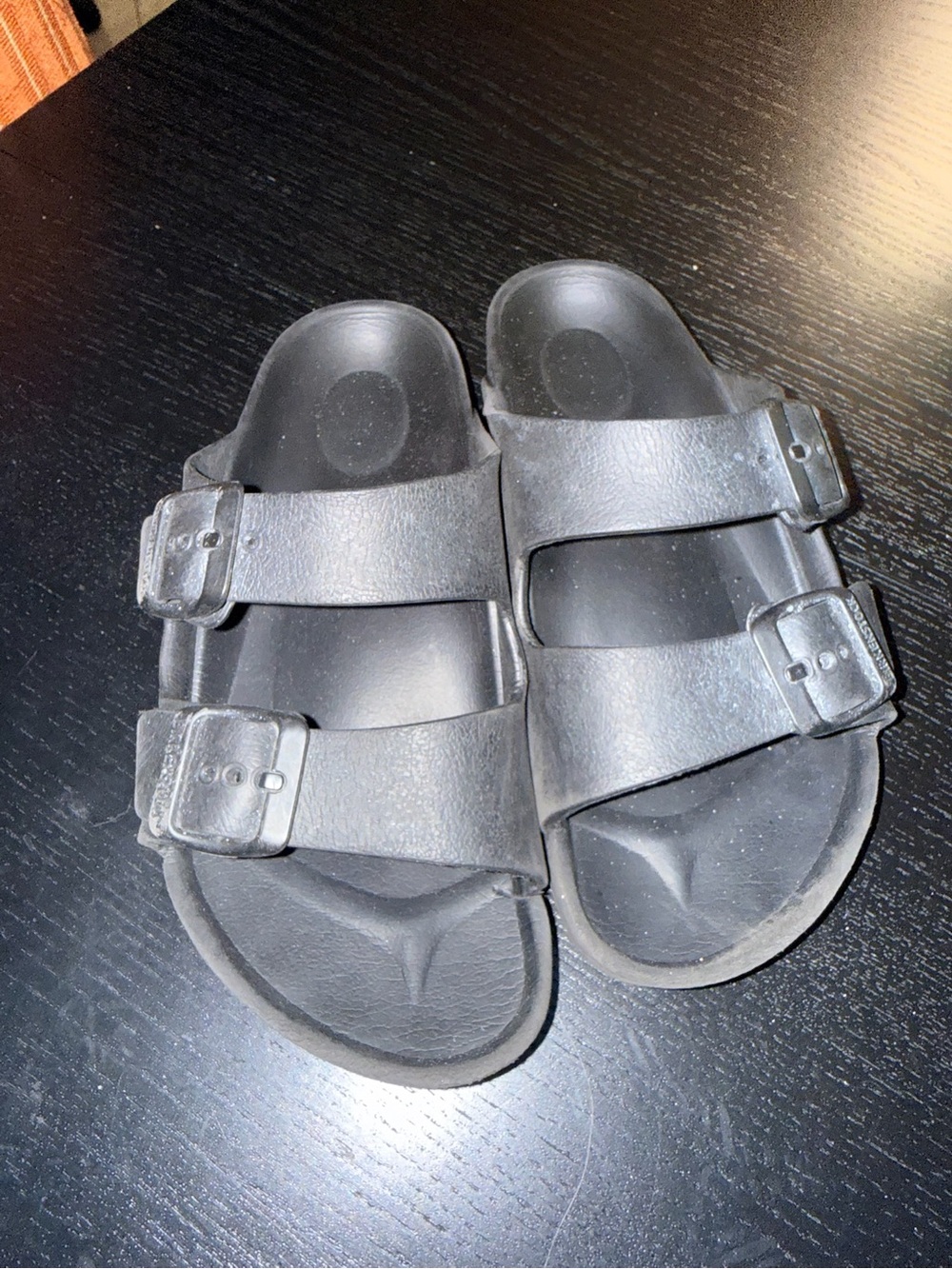 Birkenstock Kids Black Double-Strap Slide Sandals